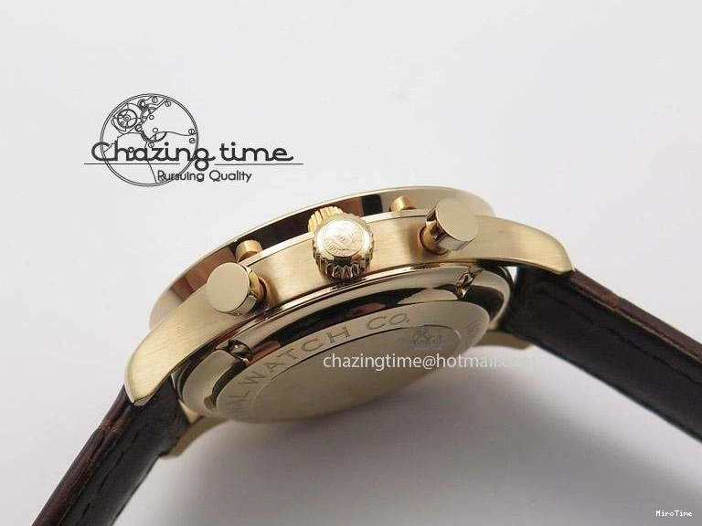 MIROTIME 0110 Original Portuguese 40mm Chrono RG Gray Dial Sliver Subdial on Leather Strap A 7392